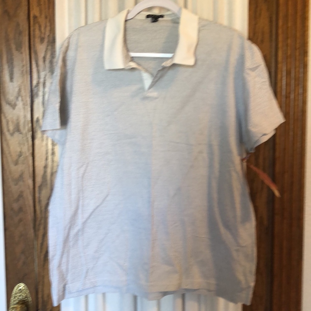 Theory Black Dot Cotton Polo